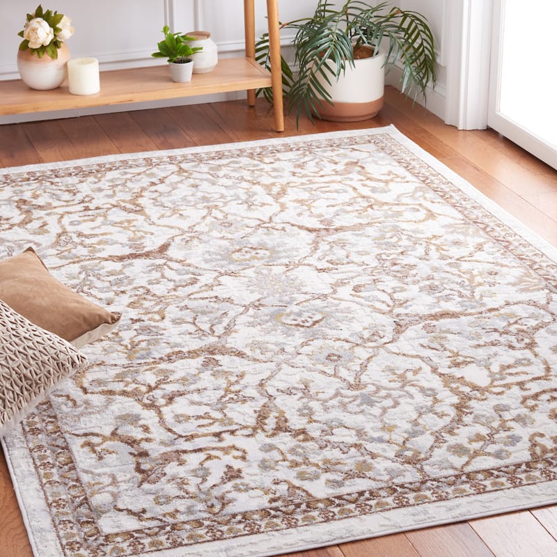 SAFAVIEH Palma Meinharda Oriental Rug - 6'7" Square - Beige/Brown - Square
