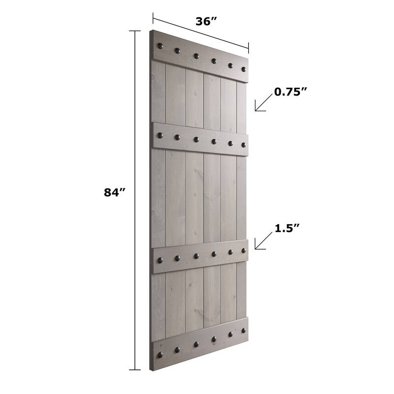 Coast Sequoia 72in x 84in Castle Series Pine Wood Double Sliding Barn Door With Hardware Kit