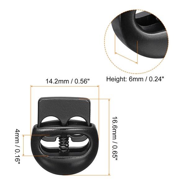 Paracord Planet Kordelstopper (50 Stück) – Ellipsenform, Schwarz, Für Schnürsenkel, Hoodies, Taschen