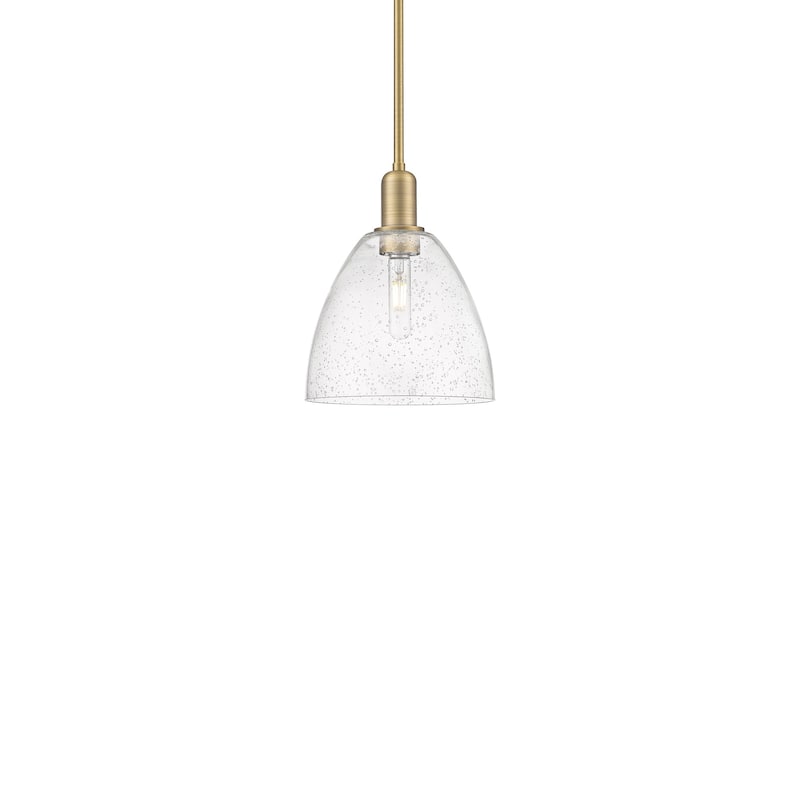 Innovations Lighting 716-1S-13-9 Bristol Pendant Bristol 9" Wide Mini - Brushed Brass / Seedy