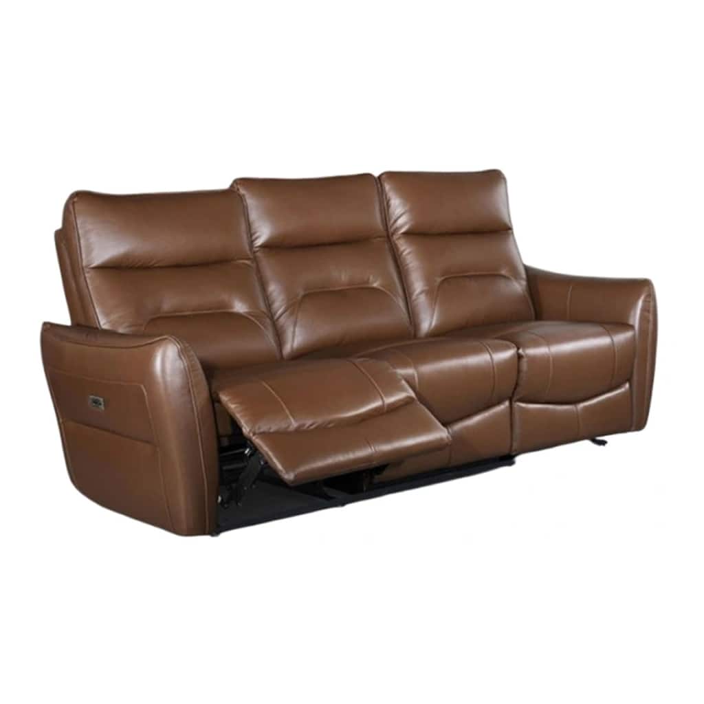 Teren Power Recliner Sofa, 86 Inch, Brown Grain Leather