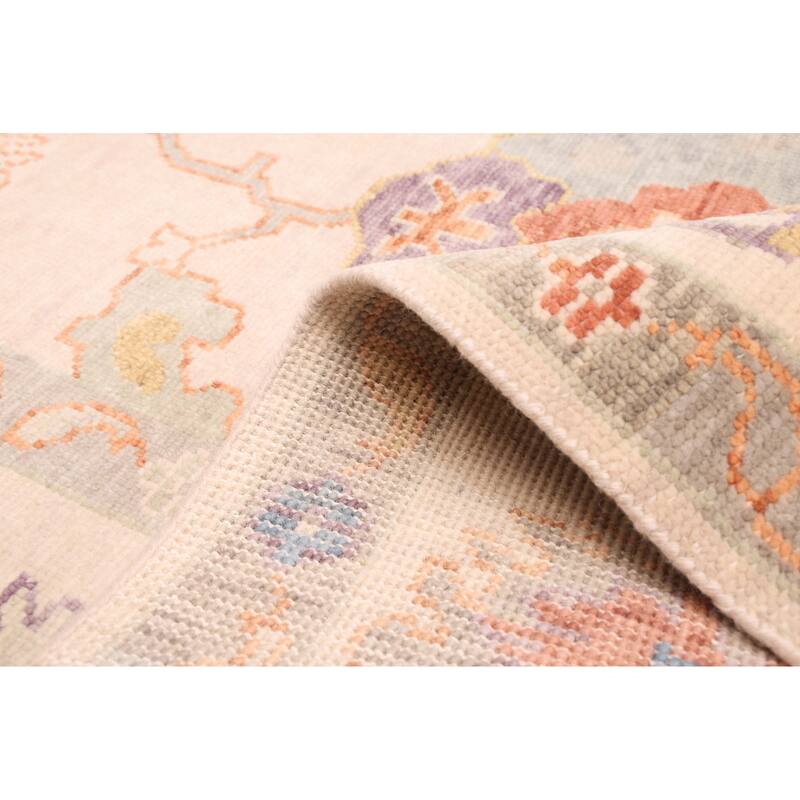 ECARPETGALLERY Hand-knotted Modern Oushak Ivory Wool Rug - 8'1 x 10'1