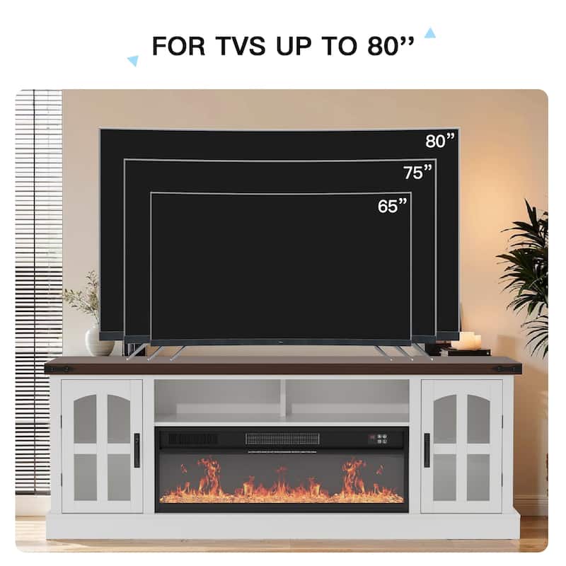 71" Electric Fireplace TV Stand with LED Lights