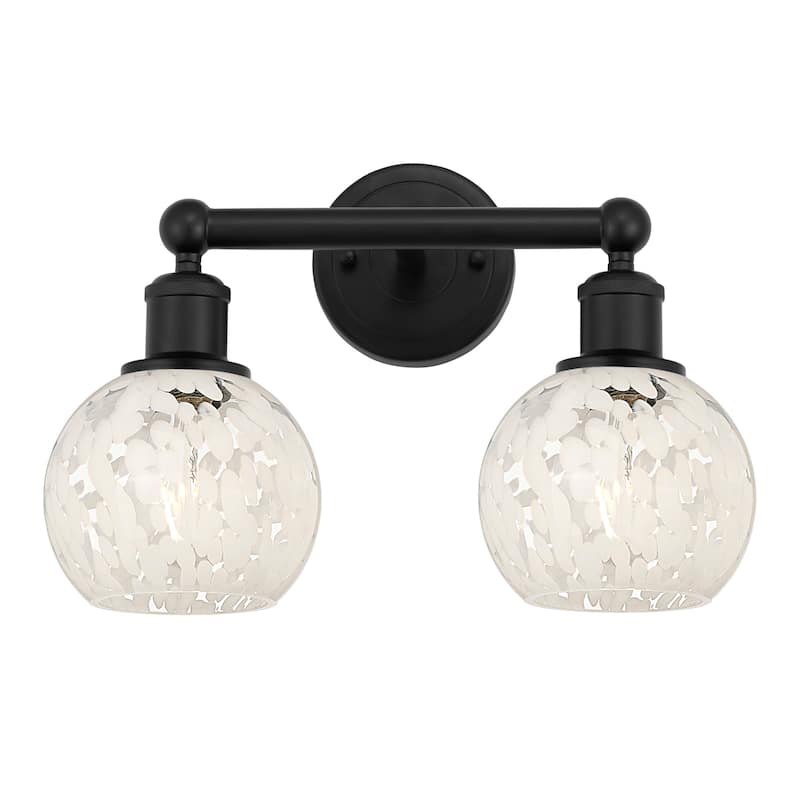 Innovations Lighting 616-2W 10 15 White Mouchette Vanity White - Matte Black
