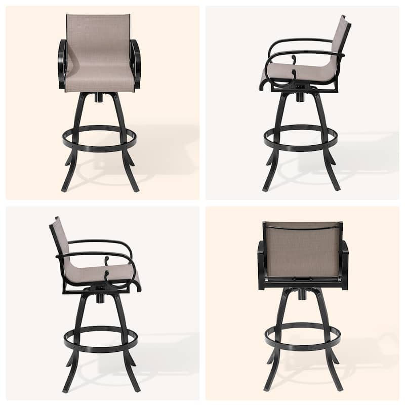 Outdoor Sunbrella Aluminum Swivel Bar Stool 2-piece Bar Height Stool Bar Chairs
