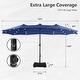 preview thumbnail 59 of 79, MAISON ARTS 15-foot Rectangular Crank Double-sided Outdoor Market Umbrella Solar LED Lighted Patio Umbrella with Base Included