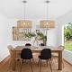 preview thumbnail 39 of 46, 5 - Light Dimmable Drum Chandelier Natural Rattan Bohemian & Coastal Pendant - 18.9 in