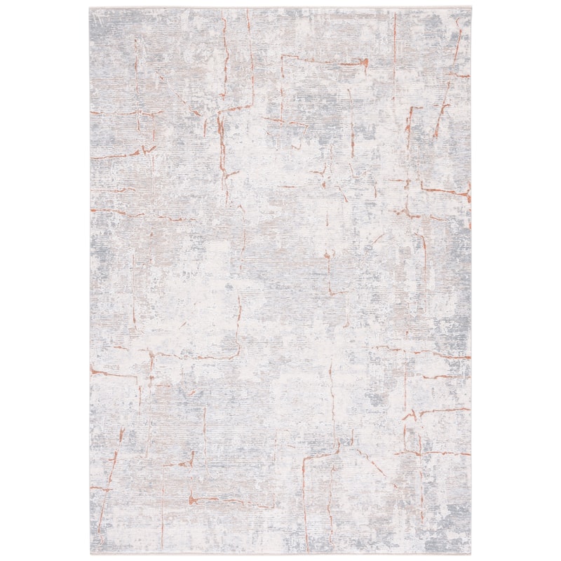 SAFAVIEH Marmara Dawn Modern Abstract Rug - 6'7" Square - Beige/Blue Rust