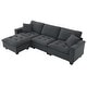 preview thumbnail 15 of 55, Roomfitters 100 x 59" Modern Convertible L-Shaped Sectional Sofa with Free Pillows, 4-Seat Suede Velvet Sleeper Sofa