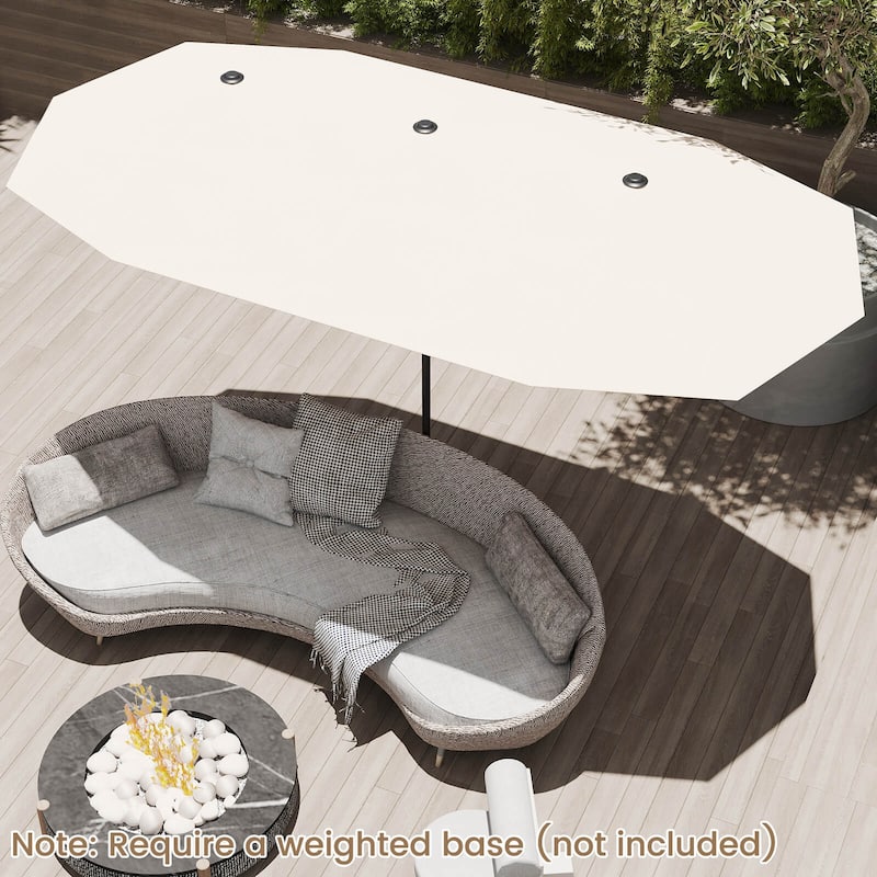 Costway 13 FT Large Patio Umbrella Outdoor Double-Sided Table Market - See Details
