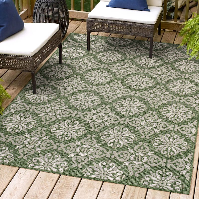 JONATHAN Y Maribel Traditional Mediterranean Tile Design Indoor/Outdoor Area Rug