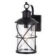 preview thumbnail 6 of 11, VAXCEL Adams 1-Light Black Dusk to Dawn Sensor Outdoor Wall Sconce, Durable Steel, Clear Seeded Glass Shade, LED Compatible