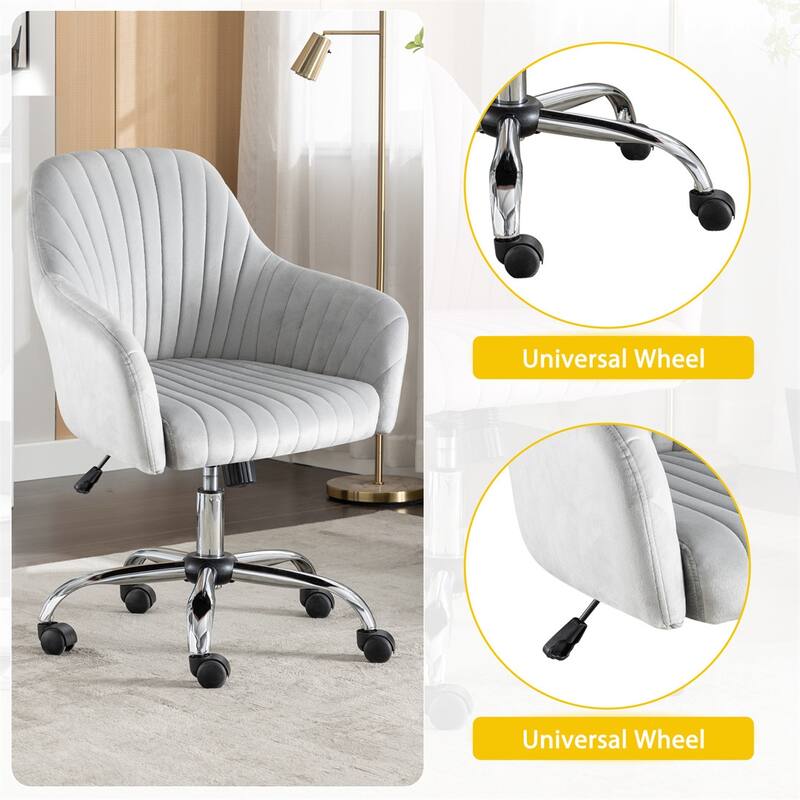 Modern Velvet Home Office Leisure Desk Swivel Chair with Adjustable Height