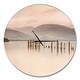 preview thumbnail 2 of 8, Designart 'Loch Lomond Jetty and Mountains' Oversized Coastal Wall CLock