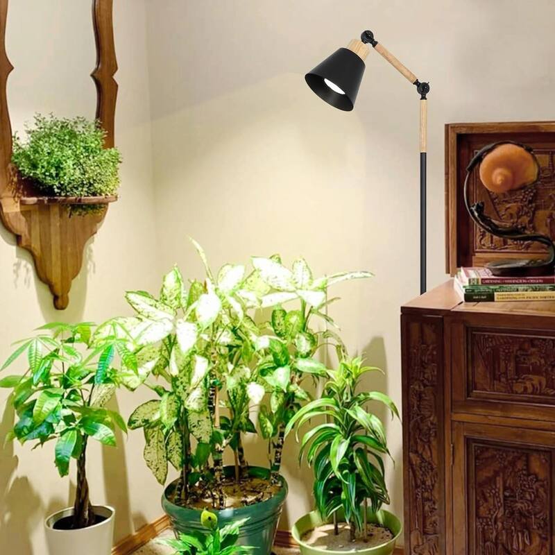 Full Spectrum Grow Light with Adjustable Angle, Height, and Timer - Black