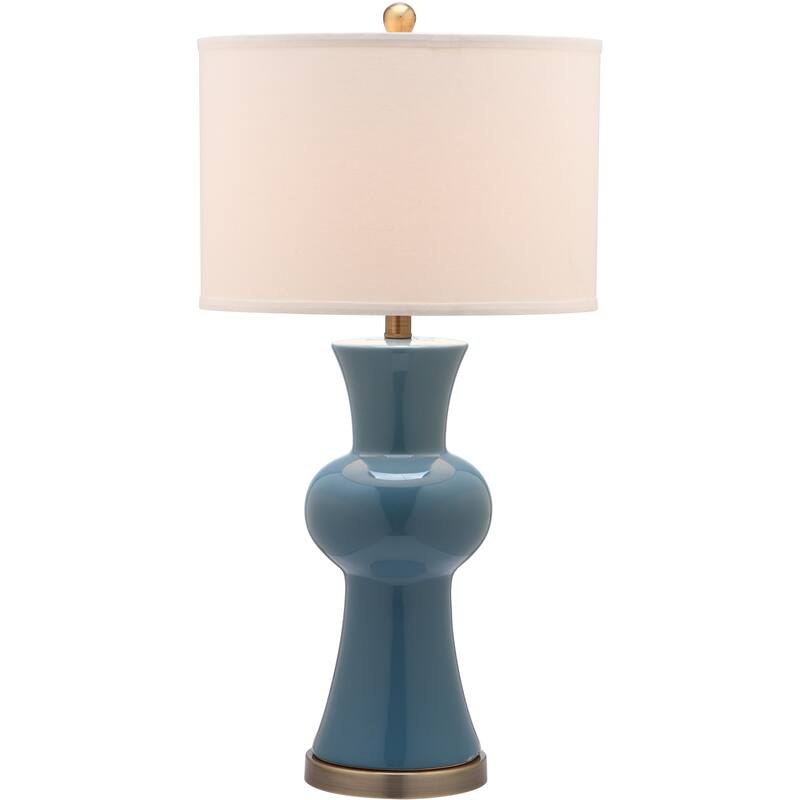 SAFAVIEH Lighting Misti 30 Inch Navy Column Lamp (Set of 2)
