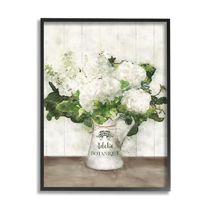 Stupell Farm Fresh White Florals in Antique Milk Pitcher Framed Wall Art - Multi-Color
