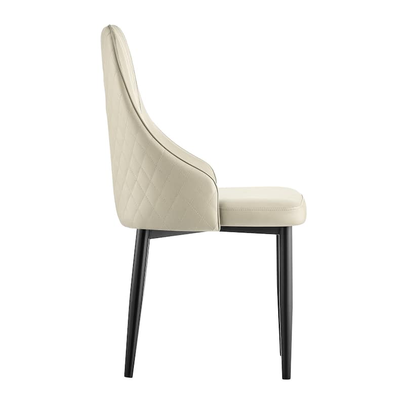 Faux Leather Upholstered Dining Chairs Set of 2 - 35.63"H x 17.72"W x 17.32"D
