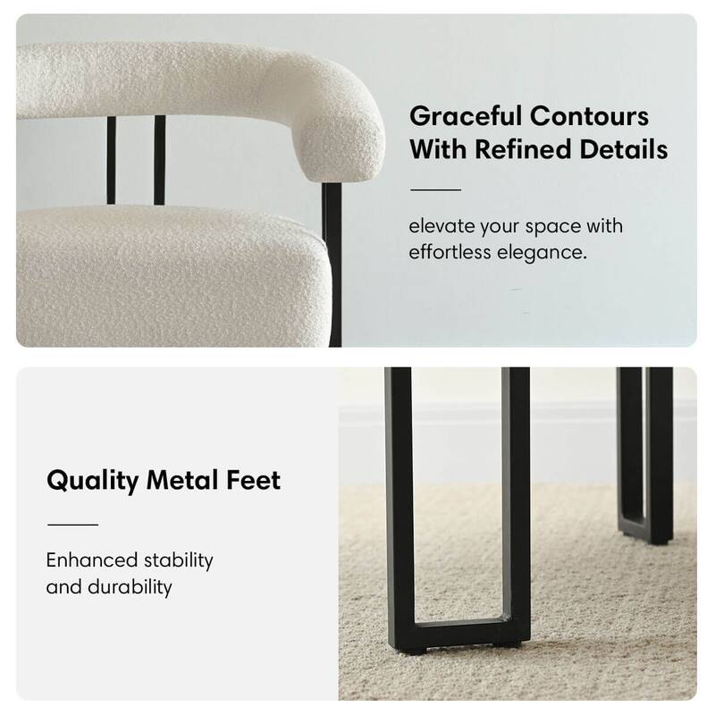 30" Wide Upholstered Boucle Accent Chair