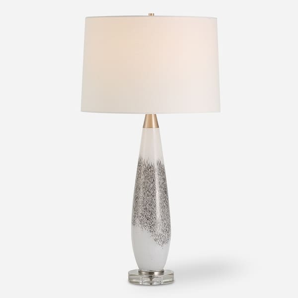 slide 2 of 7, Uttermost Quinn White & Silver Table Lamp - 29"H,   Shade 10"H x 15"Dia.