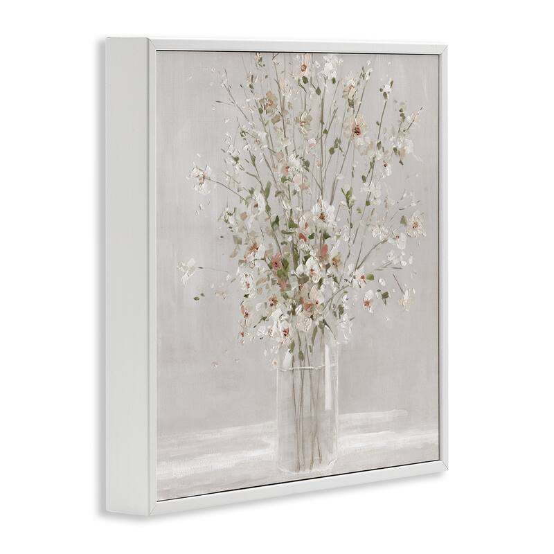 Stupell White Flower Vase Arrangement Framed Giclee Art, Design by Sally Swatland