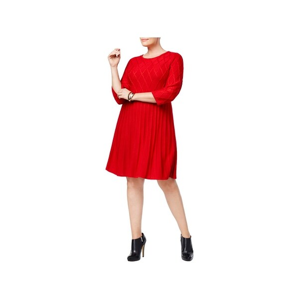 Jessica Howard Womens Plus Sweaterdress Knit Knee-Length