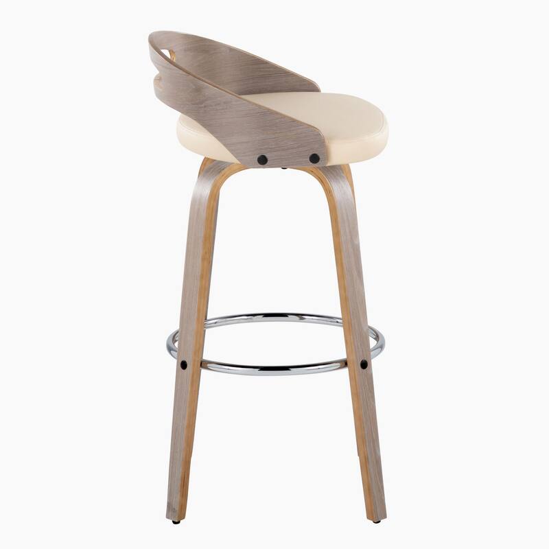 Carson Carrington Sadie 30" Fixed-Height Bar Stool with Bent Wood Legs & Round Footrest (Set of 2)