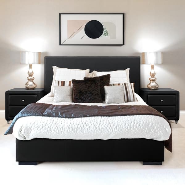 slide 2 of 6, Camden Isle Modern Abbey Platform Bed, Black, Queen