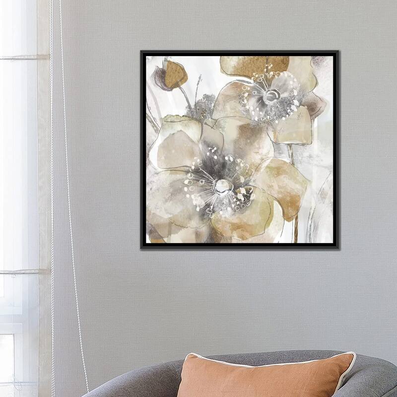 iCanvas "Taupe Spring Poppy II" by Maria Donovan Framed Canvas Print