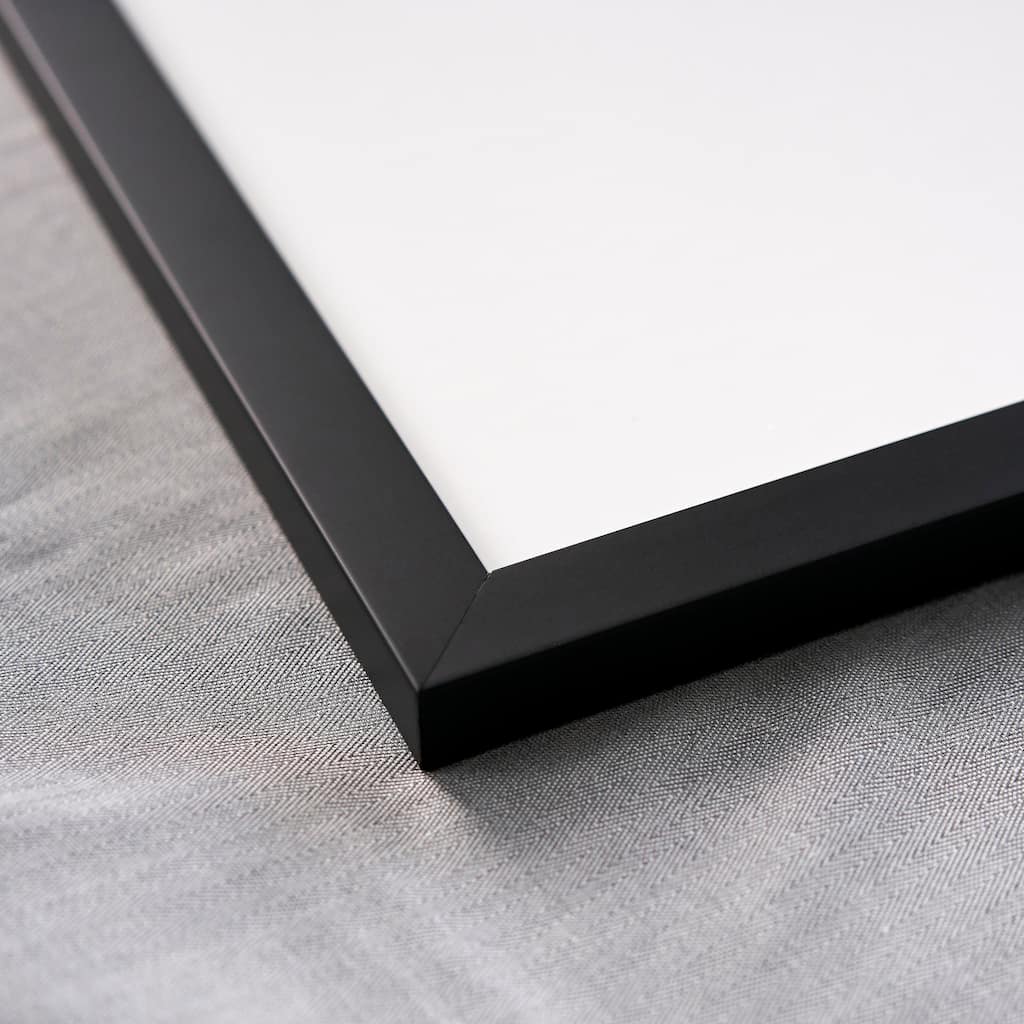 11x14 Black Wood Picture Frame - UV Acrylic, Foam Board Backing, Hanging Hardware