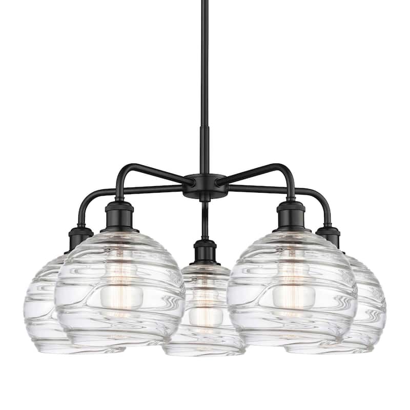 Innovations Lighting 516-5CR-16-26 Athens Deco Swirl Chandelier Athens - Matte Black / Clear Deco Swirl