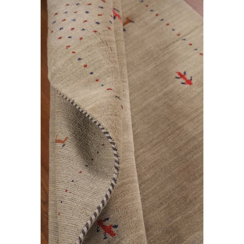Little Animals Tribal Gabbeh Indian Foyer Rug Hand-Knotted Wool Carpet - 3'11"x 5'10"