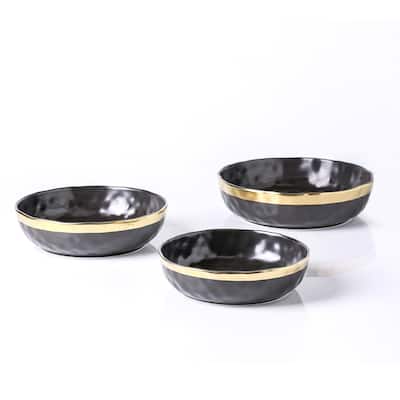 Stone Lain Florian Porcelain 3-Piece Round Bowl Service Set