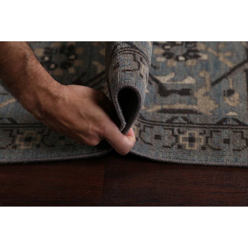 Silver Washed Ziegler Turkish Living Room Area Rug Wool Carpet - 6'7" x 9'10"