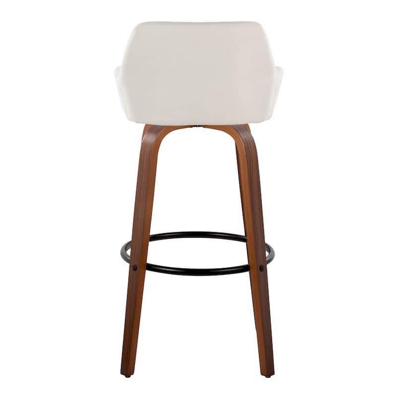Porch & Den Galotti 30" Fixed-Height Bar Stool with Bent Wood Legs & Round Footrest (Set of 2)