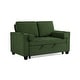 preview thumbnail 23 of 140, 3-in-1 Corduroy Sleeper Sofa Pull-Out Bed Convertible Adjustable Loveseat with USB Port
