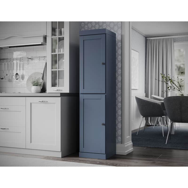 Palace Imports 100% Solid Wood 16.5" Kitchen Pantry Cabinet with Shaker Doors and Adjustable Shelves