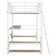 preview thumbnail 19 of 24, Twin/Full Size Metal Loft Bed with Ladder and Built-in Long Desk, Kids Storage Bed Frame with Shelves and USB Ports