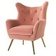 preview thumbnail 37 of 141, Eusebio Tufted Velvet Accent Chair with Wingback, Arms, and Metal Gold Legs for Living Room or Bedroom by HULALA HOME