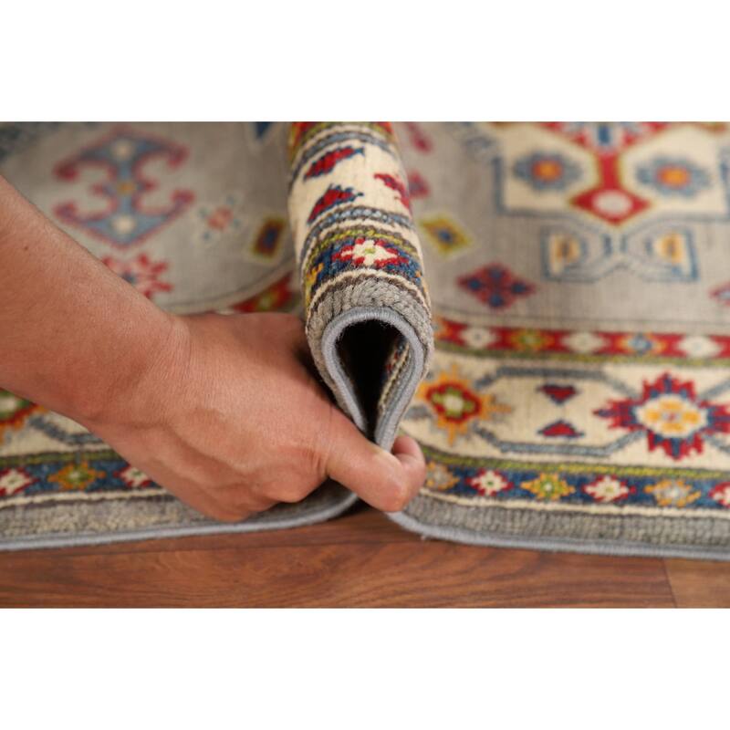 Grey Kazak Foyer Rug Handmade Wool Carpet - 2'6" x 4'1"