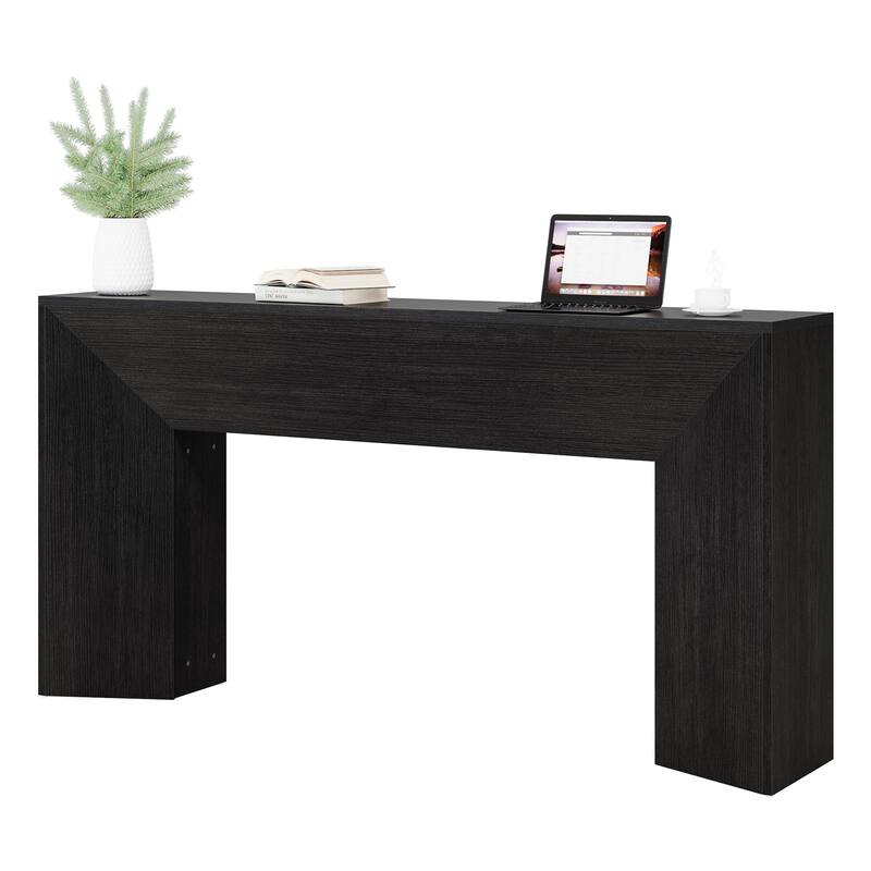 63 Inch Modern Black Entryway Console Table for Living Room - 63" W x 11.8" D x 32.3" H