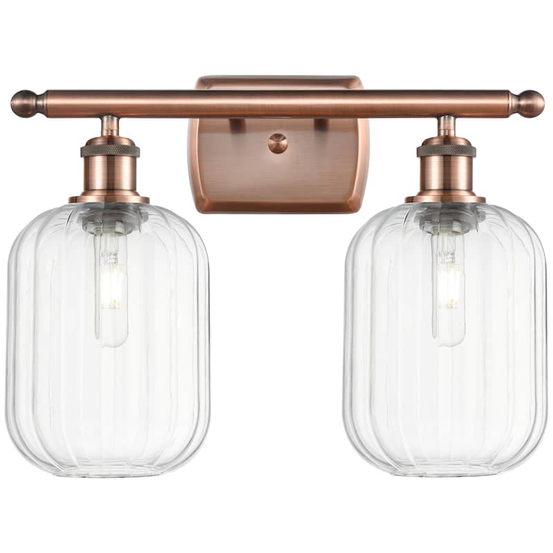 Innovations Lighting 516-2W-13-17 Preston Vanity Preston 2 Light 17" - Antique Copper / Clear