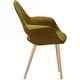 preview thumbnail 7 of 6, Fabric Mid-Century Modern Accent Chairs Natural Leg in (Green) - Set of 2