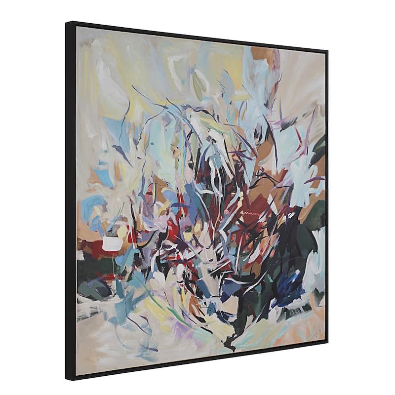 Iman 50" H x 50" W Canvas Art, White