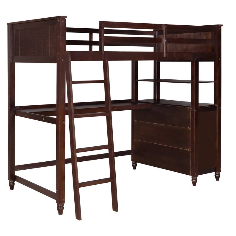 Twin size Loft Bed with Drawers and Desk
