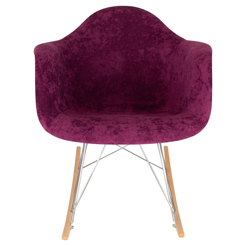 Wilson Contemporary Modern Velvet Rocker Chair - Nursery Rocking Accent Chair for Home Living Room Bedroom Patio