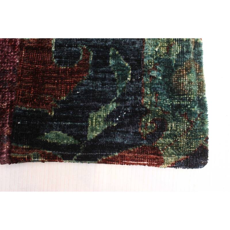 ECARPETGALLERY Hand-knotted Color Transition Patchwork Red Wool Rug - 5'5 x 8'3