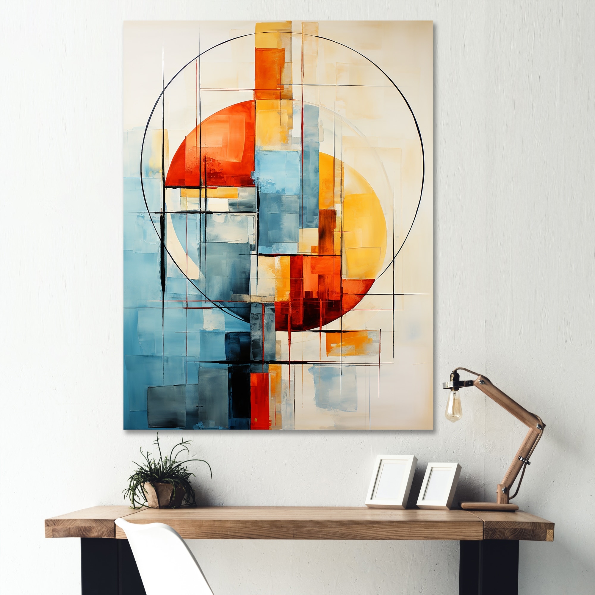 Designart "Colorful Mid Century Abstract Elegance II" Mid-century ...