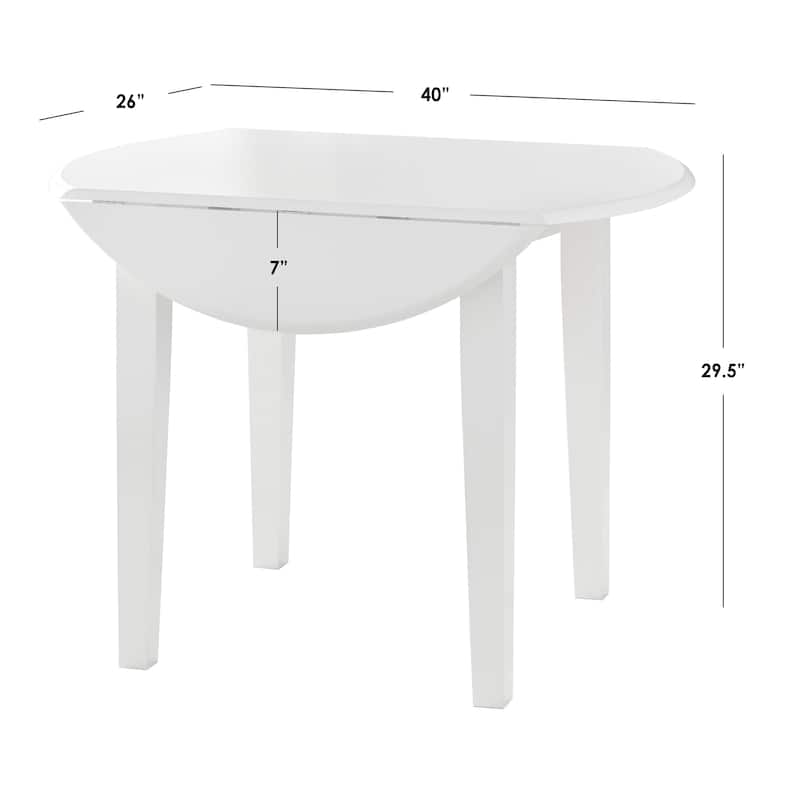 Simple Living Rollo Solid Wood Drop Leaf Dining Table