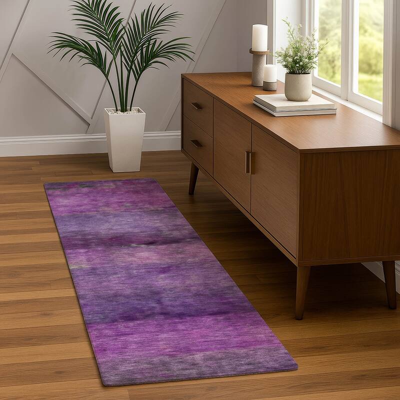 Machine Washable Indoor/ Outdoor Contemporary Ombre Chantille Rug